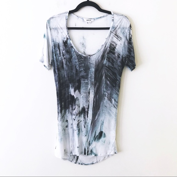 Helmut Lang Tops - HELMUT LANG Watercolor Open Back Tee